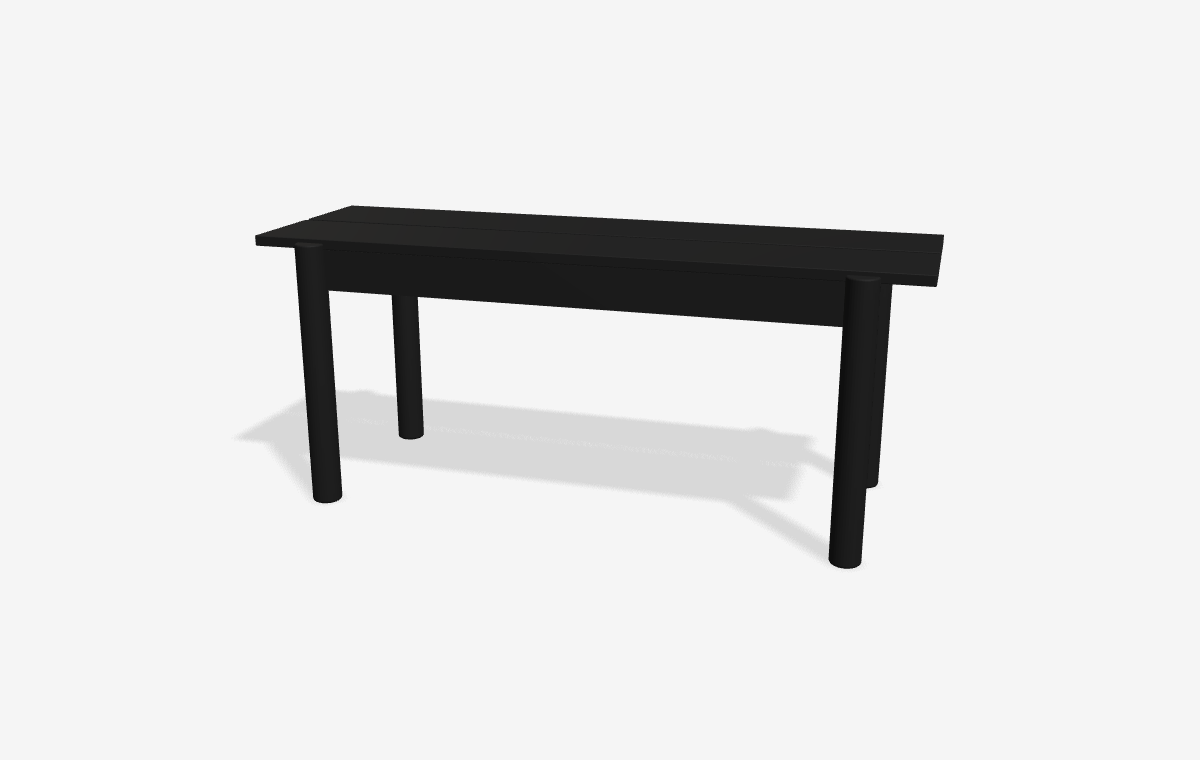 Linear Wood Bench i 3D
